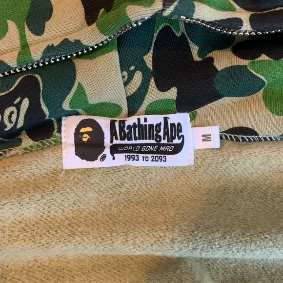Bape Green Camo Shark Zip-Up Hoodie
